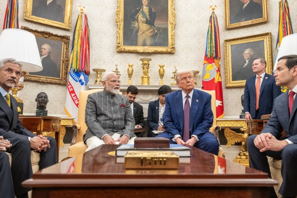 President Donald Trump hosts a bilateral meeting with Prime Minister Narendra Modi of India, Thursday, February 13, 2025, in the Oval Office.(Official Photo by Molly Riley)