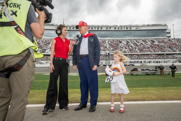 President Donald J. Trump attends the Daytona 500 at Daytona International Speedway in Daytona Beach, Florida, Sunday, February 16, 2025. (Official White House Photo by Daniel Torok)
