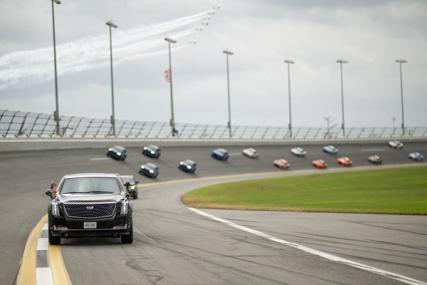 President Donald J. Trump attends the Daytona 500 at Daytona International Speedway in Daytona Beach, Florida, Sunday, February 16, 2025. (Official White House Photo by Daniel Torok)