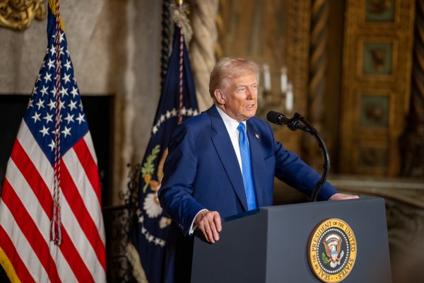 President Donald Trump takes questions after signing Executive Orders, Tuesday, February 18, 2025, at his Mar-a-Lago resort in Palm Beach, Florida. (Official White House Photo by Daniel Torok)

President Donald Trump signs Executive Orders, Tuesday, February 18, 2025, at his Mar-a-Lago resort in Palm Beach, Florida. (Official White House Photo by Daniel Torok)