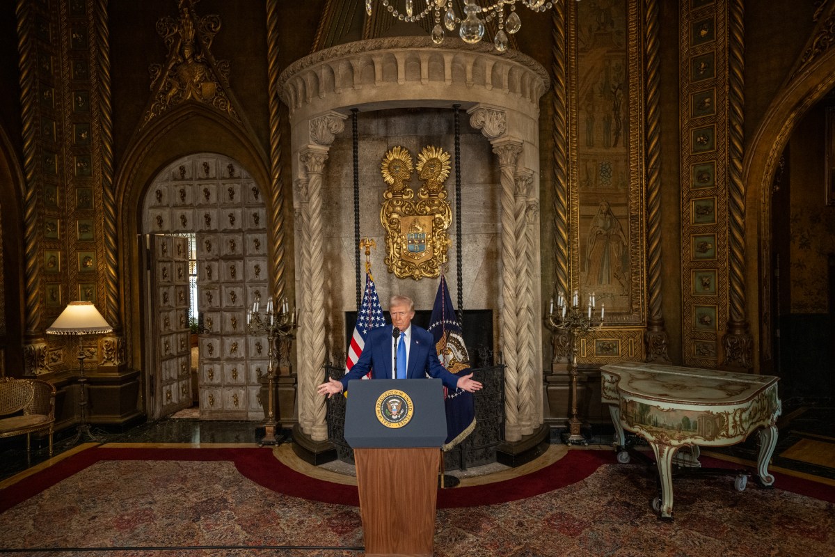 President Donald Trump takes questions after signing Executive Orders, Tuesday, February 18, 2025, at his Mar-a-Lago resort in Palm Beach, Florida. (Official White House Photo by Daniel Torok)

President Donald Trump signs Executive Orders, Tuesday, February 18, 2025, at his Mar-a-Lago resort in Palm Beach, Florida. (Official White House Photo by Daniel Torok)