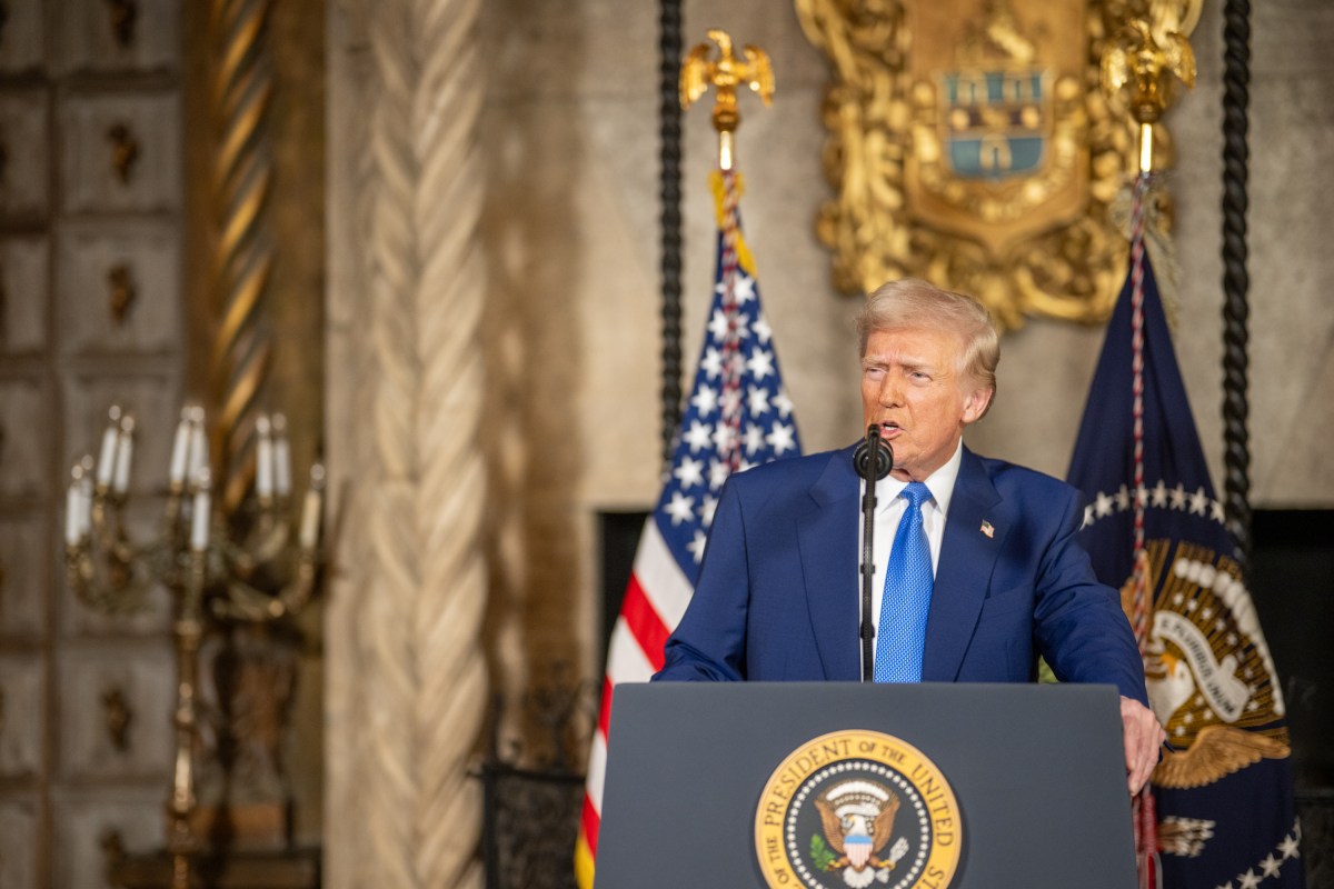 President Donald Trump takes questions after signing Executive Orders, Tuesday, February 18, 2025, at his Mar-a-Lago resort in Palm Beach, Florida. (Official White House Photo by Daniel Torok)

President Donald Trump signs Executive Orders, Tuesday, February 18, 2025, at his Mar-a-Lago resort in Palm Beach, Florida. (Official White House Photo by Daniel Torok)