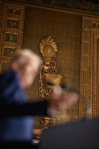 President Donald Trump takes questions after signing Executive Orders, Tuesday, February 18, 2025, at his Mar-a-Lago resort in Palm Beach, Florida. (Official White House Photo by Daniel Torok)

President Donald Trump signs Executive Orders, Tuesday, February 18, 2025, at his Mar-a-Lago resort in Palm Beach, Florida. (Official White House Photo by Daniel Torok)