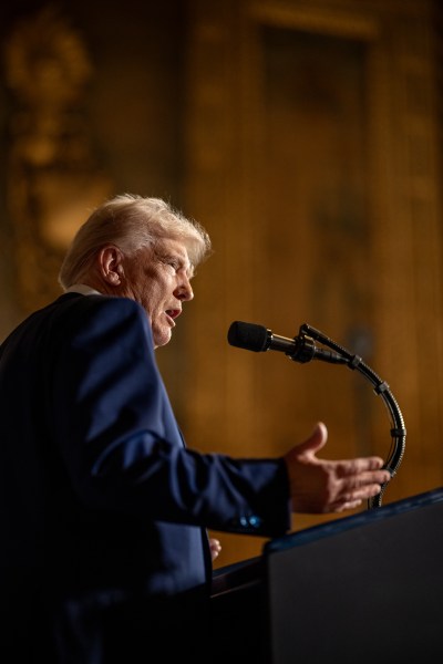President Donald Trump takes questions after signing Executive Orders, Tuesday, February 18, 2025, at his Mar-a-Lago resort in Palm Beach, Florida. (Official White House Photo by Daniel Torok)

President Donald Trump signs Executive Orders, Tuesday, February 18, 2025, at his Mar-a-Lago resort in Palm Beach, Florida. (Official White House Photo by Daniel Torok)
