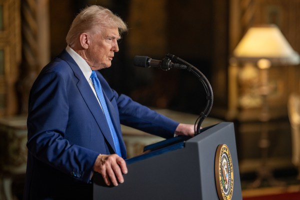 President Donald Trump takes questions after signing Executive Orders, Tuesday, February 18, 2025, at his Mar-a-Lago resort in Palm Beach, Florida. (Official White House Photo by Daniel Torok)

President Donald Trump signs Executive Orders, Tuesday, February 18, 2025, at his Mar-a-Lago resort in Palm Beach, Florida. (Official White House Photo by Daniel Torok)