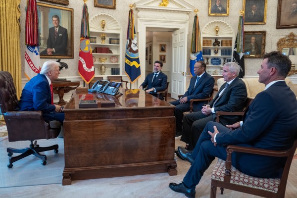 President Donald Trump meets with Tiger Woods in the Oval Office, Thursday, February 20, 2025. (Official White House Photo by Joyce N. Boghosian)