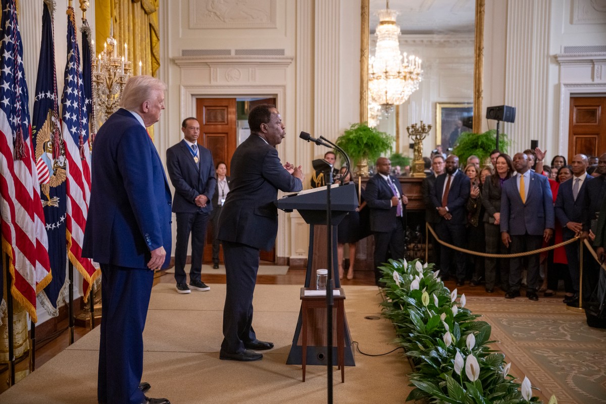 President Donald Trump hosts a reception honoring Black History Month, Thursday, February 20, 2025, in the East Room of the White House.(Official White House Photo by Molly Riley)