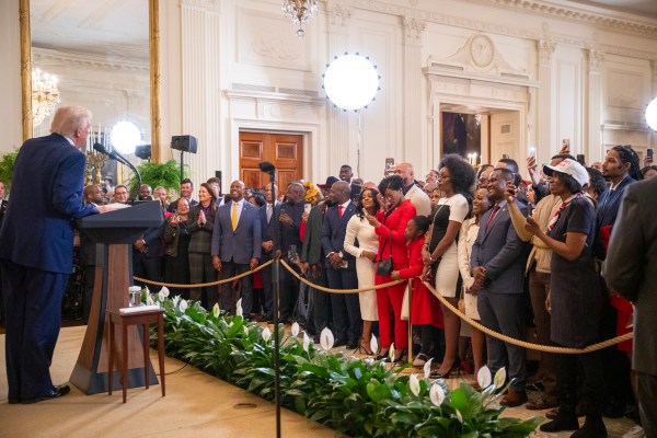 President Donald Trump hosts a reception honoring Black History Month, Thursday, February 20, 2025, in the East Room of the White House.(Official White House Photo by Molly Riley)