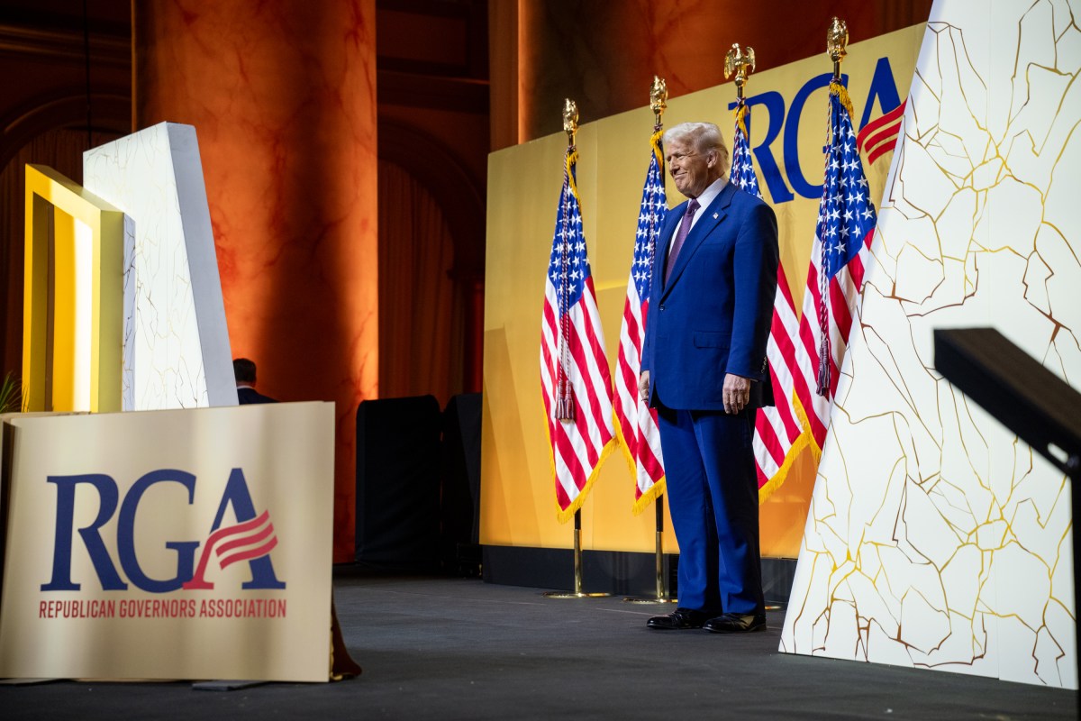 President Donald Trump addresses the Republican Governors Association, Thursday, February 20, 2025, at the National Building Museum in Washington, D.C. (Official White House Photo by Molly Riley)