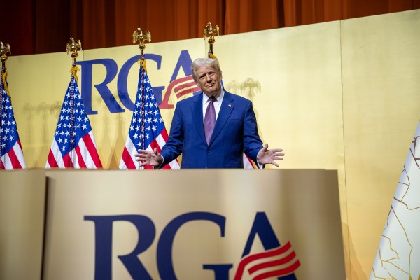 President Donald Trump addresses the Republican Governors Association, Thursday, February 20, 2025, at the National Building Museum in Washington, D.C. (Official White House Photo by Molly Riley)