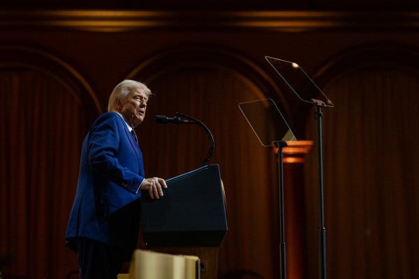 President Donald Trump addresses the Republican Governors Association, Thursday, February 20, 2025, at the National Building Museum in Washington, D.C. (Official White House Photo by Molly Riley)