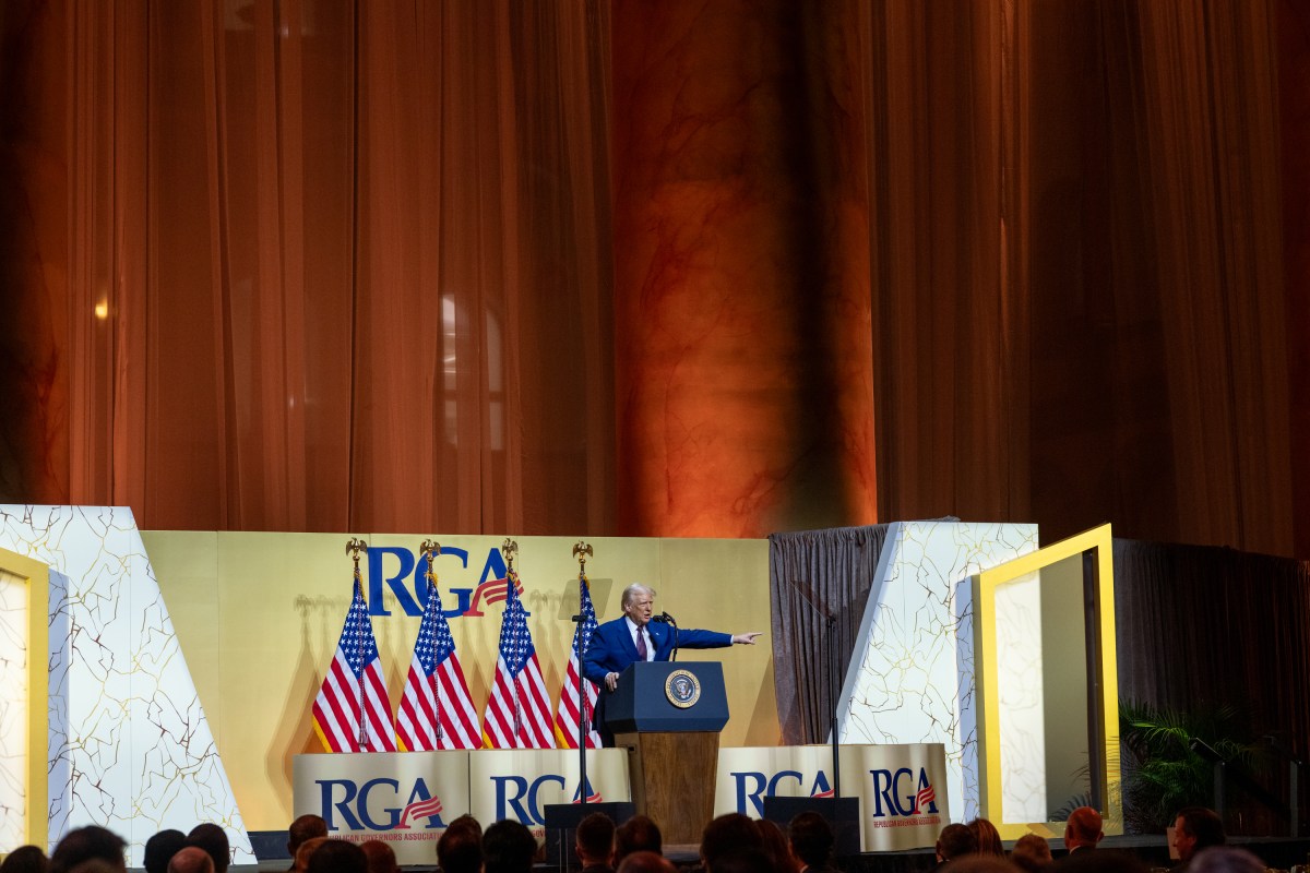 President Donald Trump addresses the Republican Governors Association, Thursday, February 20, 2025, at the National Building Museum in Washington, D.C. (Official White House Photo by Molly Riley)