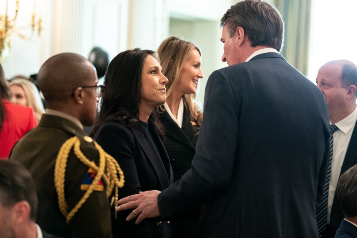 President Donald Trump delivers remarks at a business session with the nation’s governors, Friday, February 21, 2025, in the State Dining Room of the White House. (Official White House Photo by Harrison Koeppel)