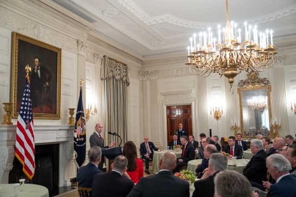 White House senior staff deliver remarks at a business session with the nation’s governors, Friday, February 21, 2025, in the State Dining Room of the White House. (Official White House Photo by Joyce N. Boghosian)
