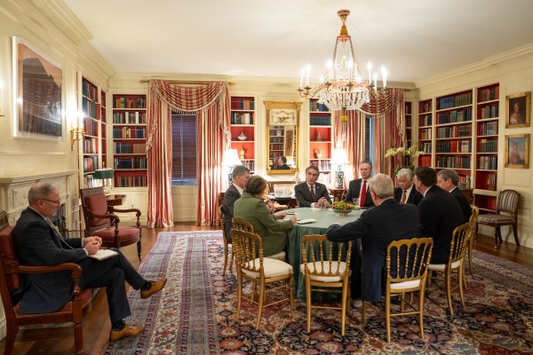 White House senior staff deliver remarks at a business session with the nation’s governors, Friday, February 21, 2025, in the State Dining Room of the White House. (Official White House Photo by Joyce N. Boghosian)