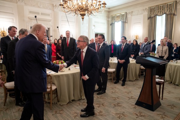 President Donald Trump delivers remarks at a business session with the nation’s governors, Friday, February 21, 2025, in the State Dining Room of the White House. (Official White House Photo by Joyce N. Boghosian)