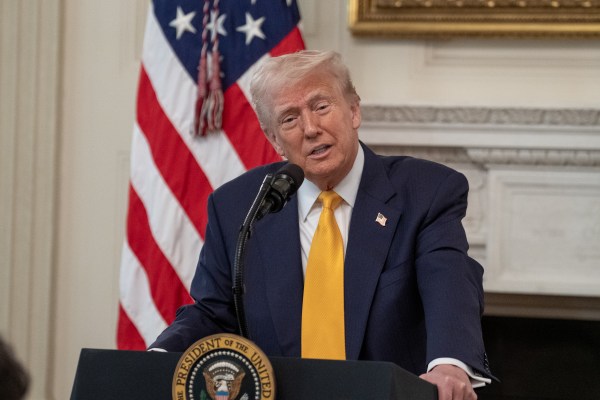President Donald Trump delivers remarks at a business session with the nation’s governors, Friday, February 21, 2025, in the State Dining Room of the White House. (Official White House Photo by Joyce N. Boghosian)