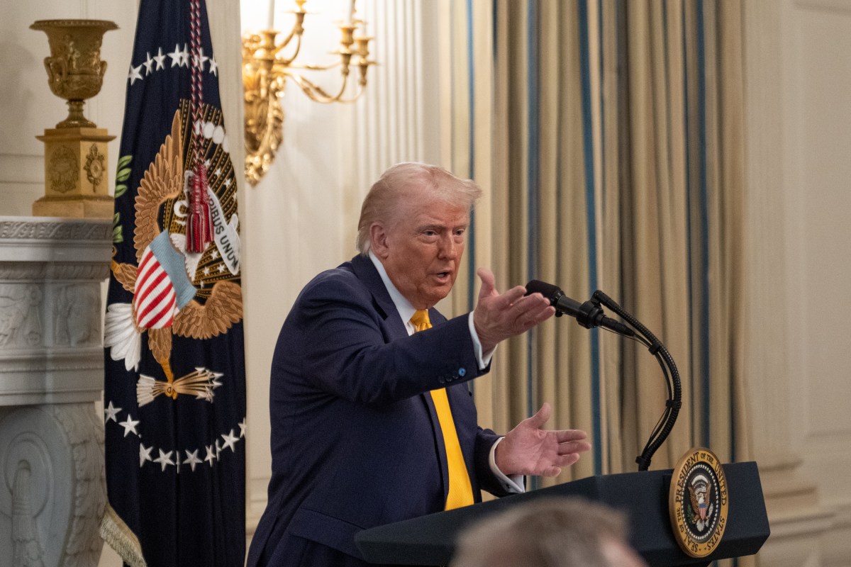 President Donald Trump delivers remarks at a business session with the nation’s governors, Friday, February 21, 2025, in the State Dining Room of the White House. (Official White House Photo by Joyce N. Boghosian)