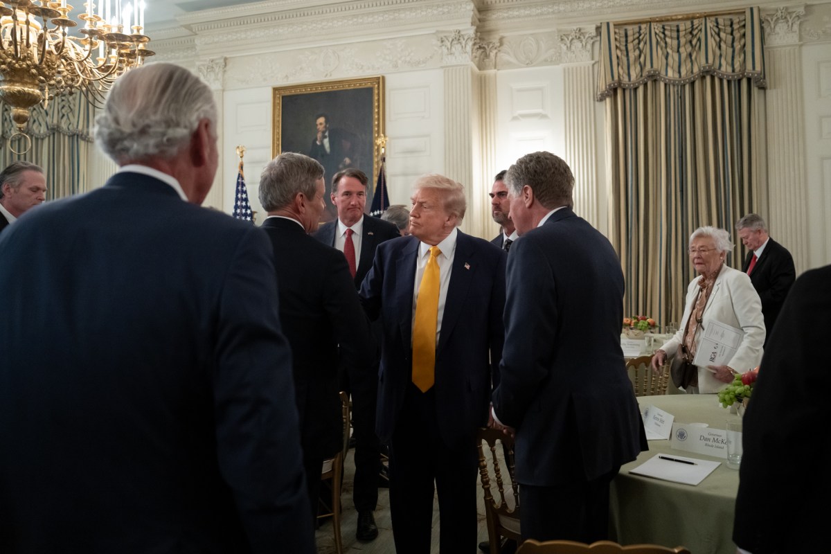 President Donald Trump delivers remarks at a business session with the nation’s governors, Friday, February 21, 2025, in the State Dining Room of the White House. (Official White House Photo by Joyce N. Boghosian)