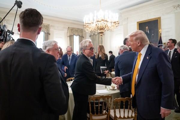President Donald Trump delivers remarks at a business session with the nation’s governors, Friday, February 21, 2025, in the State Dining Room of the White House. (Official White House Photo by Joyce N. Boghosian)