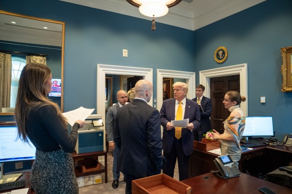 President Donald Trump delivers remarks at a business session with the nation’s governors, Friday, February 21, 2025, in the State Dining Room of the White House. (Official White House Photo by Joyce N. Boghosian)