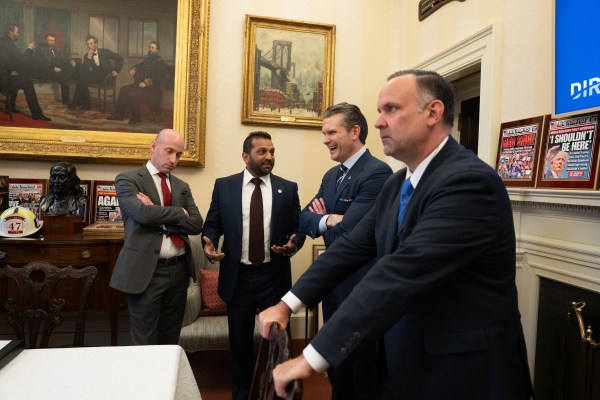 President Donald Trump makes remarks at the swearing-in of Commerce Secretary Howard Lutnick, Friday, February 21, 2025, in the Oval Office.

Commerce Secretary Howard Lutnick is sworn in Friday, February 21, 2025, in the Oval Office.
(Official White House Photo by Joyce N. Boghosian)