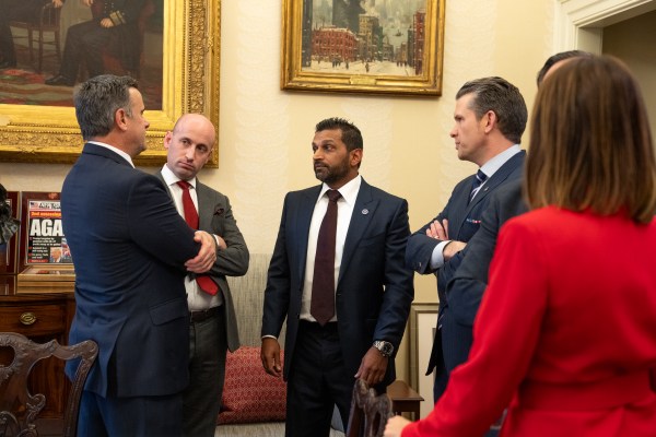 President Donald Trump makes remarks at the swearing-in of Commerce Secretary Howard Lutnick, Friday, February 21, 2025, in the Oval Office.

Commerce Secretary Howard Lutnick is sworn in Friday, February 21, 2025, in the Oval Office.
(Official White House Photo by Joyce N. Boghosian)