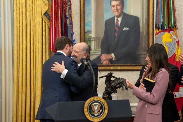 President Donald Trump makes remarks at the swearing-in of Commerce Secretary Howard Lutnick, Friday, February 21, 2025, in the Oval Office.

Commerce Secretary Howard Lutnick is sworn in Friday, February 21, 2025, in the Oval Office.
(Official White House Photo by Joyce N. Boghosian)