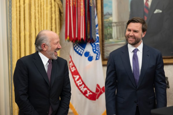 President Donald Trump makes remarks at the swearing-in of Commerce Secretary Howard Lutnick, Friday, February 21, 2025, in the Oval Office.(Official White House Photo by Molly Riley)