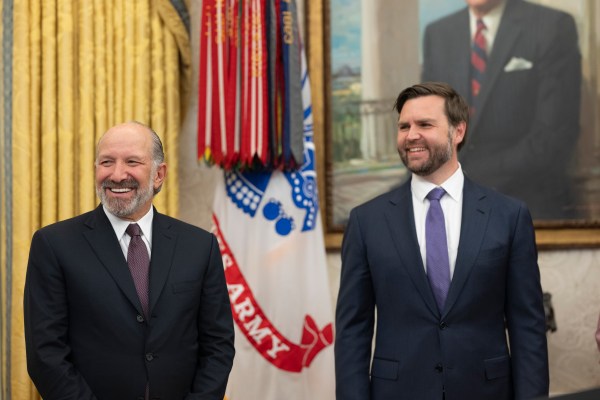 President Donald Trump makes remarks at the swearing-in of Commerce Secretary Howard Lutnick, Friday, February 21, 2025, in the Oval Office.(Official White House Photo by Molly Riley)