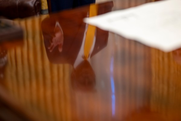 President Donald Trump makes remarks at the swearing-in of Commerce Secretary Howard Lutnick, Friday, February 21, 2025, in the Oval Office.(Official White House Photo by Molly Riley)