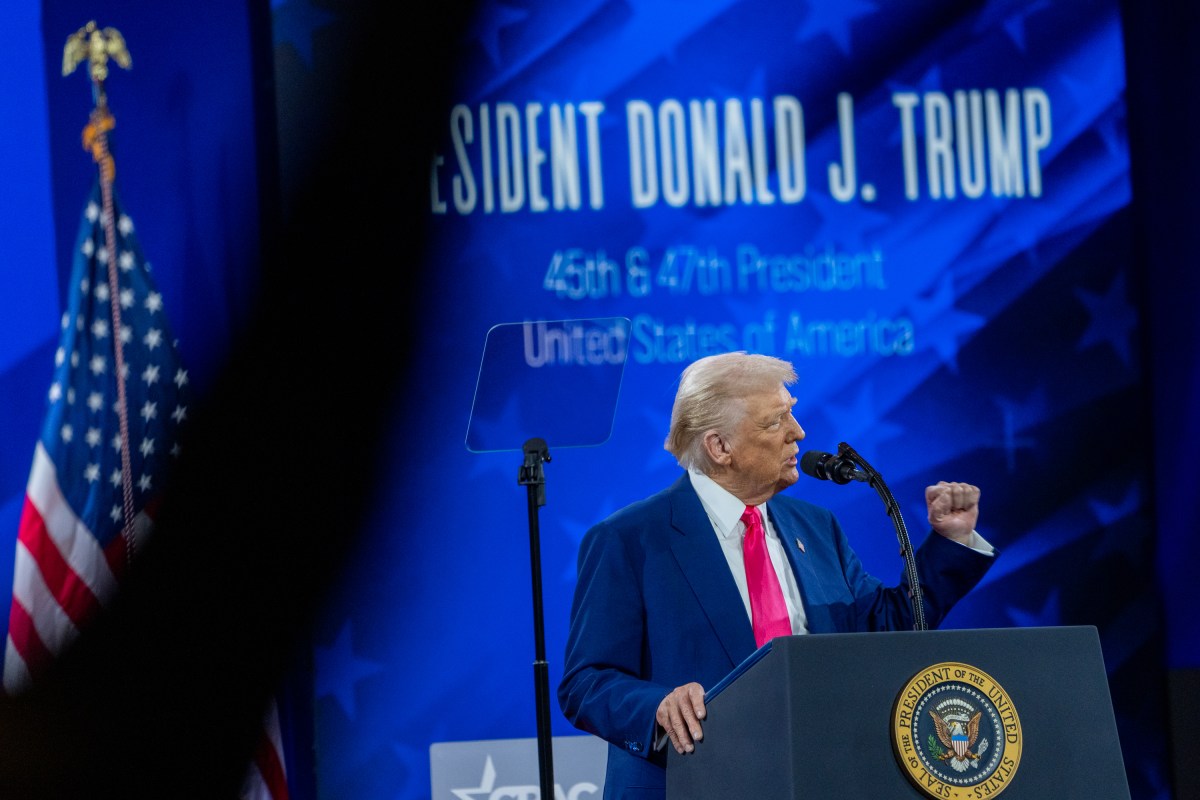 President Donald Trump speaks at the Conservative Political Action Conference at the Gaylord National Resort & Convention Center in Oxon Hill, Maryland, on Saturday, February 22, 2025. (Official White House Photo by Joyce N. Boghosian)