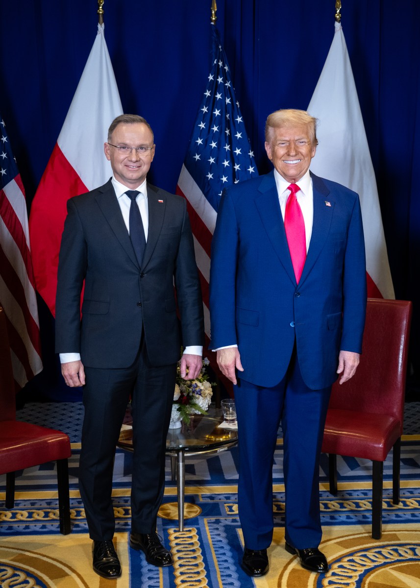 President Donald Trump meets with Polish President Andrzej Duda at the Gaylord National Resort & Convention Center, in Oxon Hill, Maryland, on Saturday, February 22, 2025. (Official White House Photo by Molly Riley)