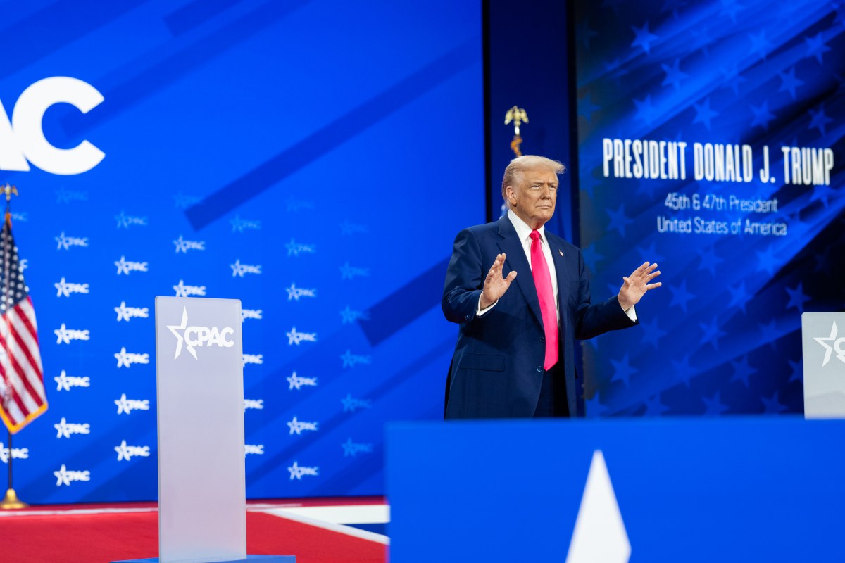 President Donald Trump speaks at the Conservative Political Action Conference at the Gaylord National Resort & Convention Center in Oxon Hill, Maryland, on Saturday, February 22, 2025. (Official White House Photo by Molly Riley)