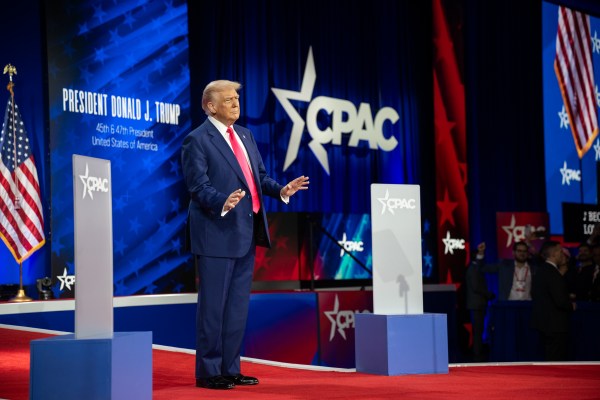 President Donald Trump speaks at the Conservative Political Action Conference at the Gaylord National Resort & Convention Center in Oxon Hill, Maryland, on Saturday, February 22, 2025. (Official White House Photo by Molly Riley)