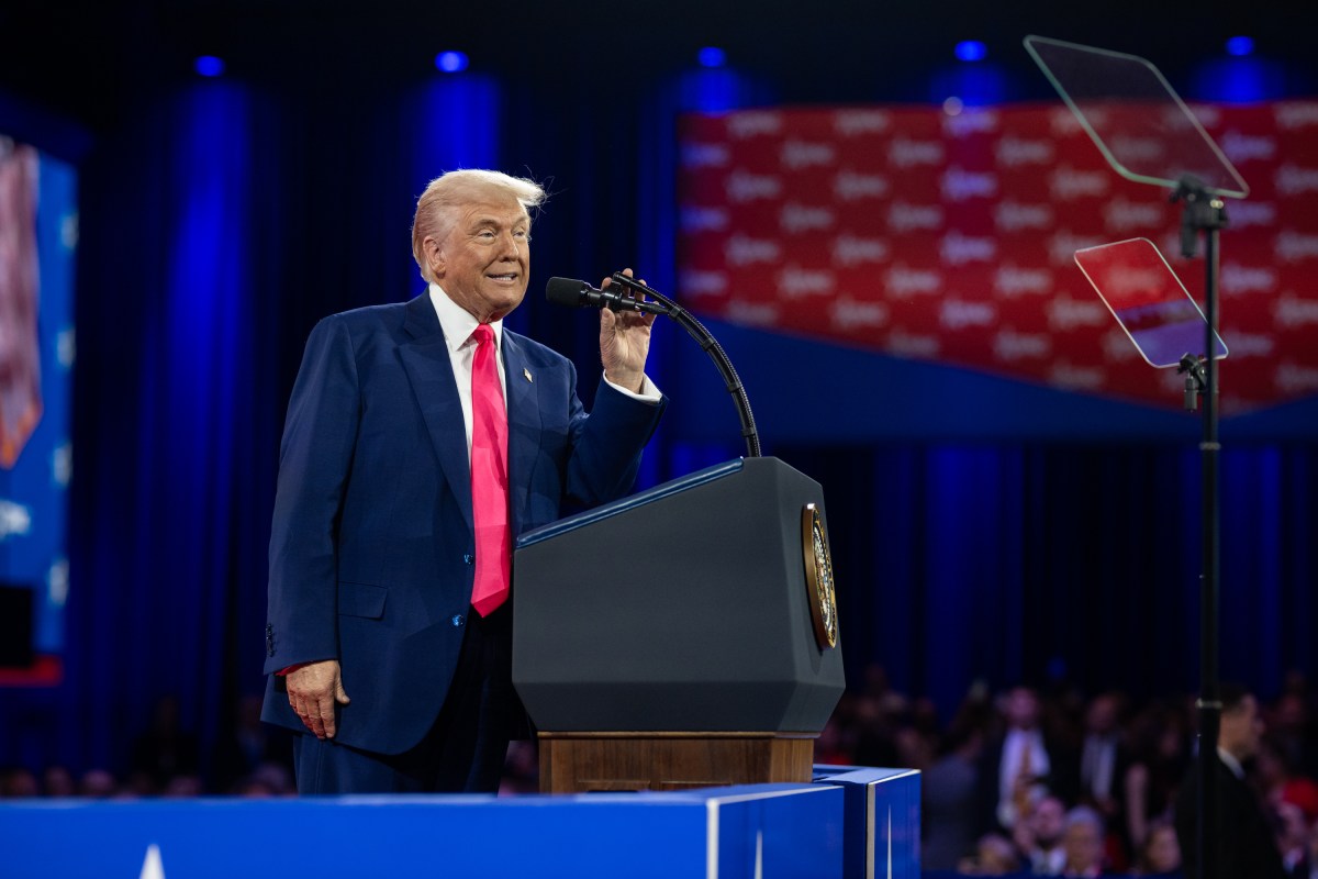 President Donald Trump speaks at the Conservative Political Action Conference at the Gaylord National Resort & Convention Center in Oxon Hill, Maryland, on Saturday, February 22, 2025. (Official White House Photo by Molly Riley)