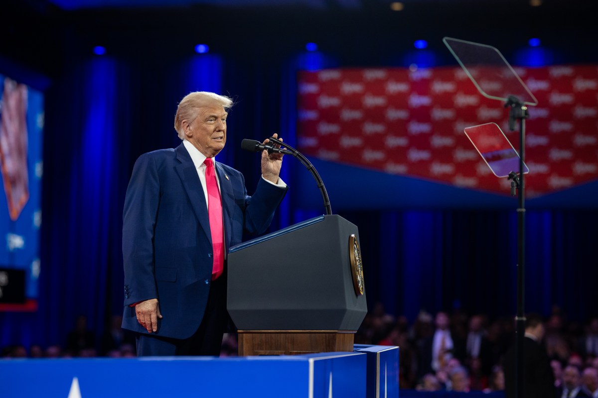 President Donald Trump speaks at the Conservative Political Action Conference at the Gaylord National Resort & Convention Center in Oxon Hill, Maryland, on Saturday, February 22, 2025. (Official White House Photo by Molly Riley)