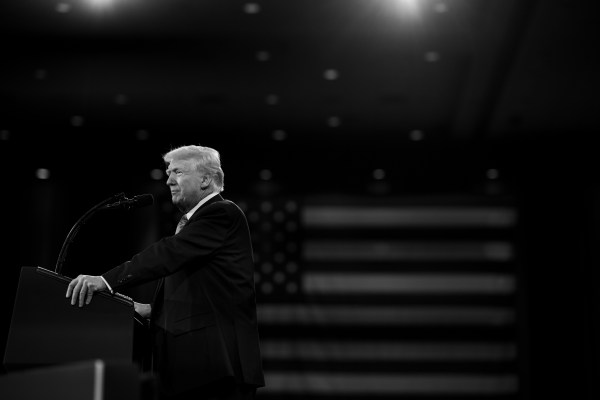 President Donald Trump speaks at the Conservative Political Action Conference at the Gaylord National Resort & Convention Center in Oxon Hill, Maryland, on Saturday, February 22, 2025. (Official White House Photo by Molly Riley
