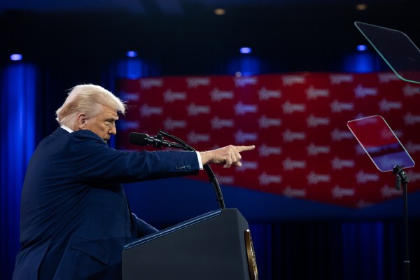 President Donald Trump speaks at the Conservative Political Action Conference at the Gaylord National Resort & Convention Center in Oxon Hill, Maryland, on Saturday, February 22, 2025. (Official White House Photo by Molly Riley