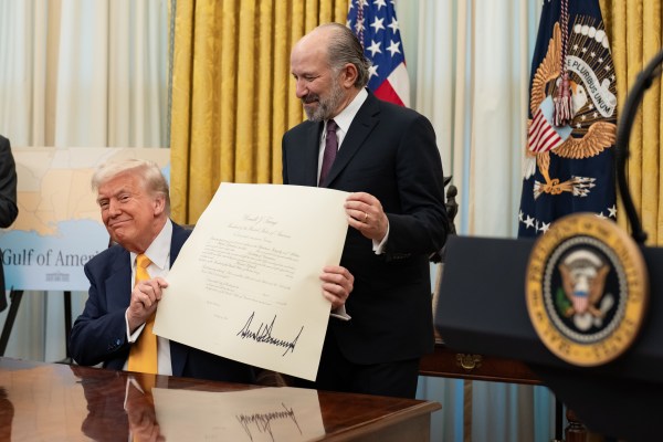 Commerce Secretary Howard Lutnick is sworn in Friday, February 21, 2025, in the Oval Office. (Official White House Photo by Emily J. Higgins.)
