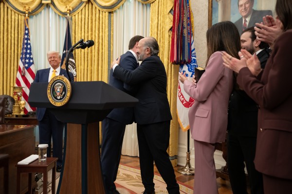 Commerce Secretary Howard Lutnick is sworn in Friday, February 21, 2025, in the Oval Office. (Official White House Photo by Emily J. Higgins.)
