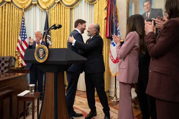 Commerce Secretary Howard Lutnick is sworn in Friday, February 21, 2025, in the Oval Office. (Official White House Photo by Emily J. Higgins.)