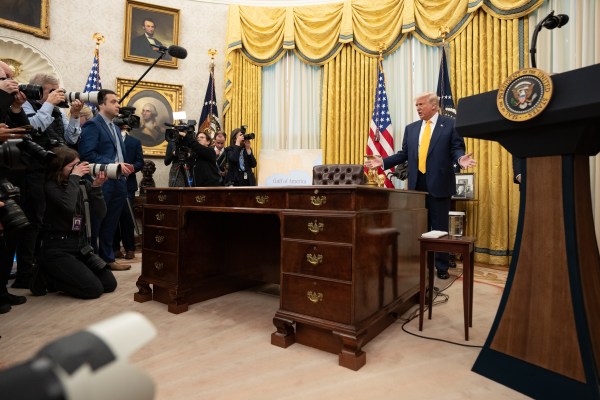Commerce Secretary Howard Lutnick is sworn in Friday, February 21, 2025, in the Oval Office. (Official White House Photo by Emily J. Higgins.)