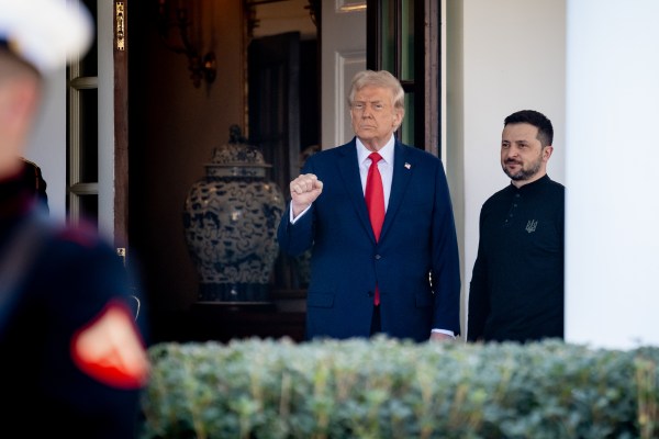 President Donald Trump greets President Volodymyr Zelenskyy of Ukraine, Friday, February 28, 2025, in the West Wing Lobby. (Official White House Photo by Joyce N. Boghosian)
