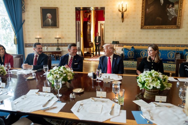 President Donald Trump has lunch with network news anchors, Tuesday, March 4, 2025, in the Blue Room of the White House. (Official White House Photo by Joyce N. Boghosian)