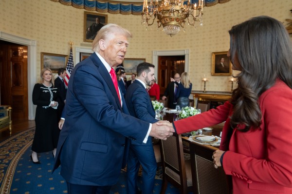 President Donald Trump has lunch with network news anchors, Tuesday, March 4, 2025, in the Blue Room of the White House. (Official White House Photo by Joyce N. Boghosian)
