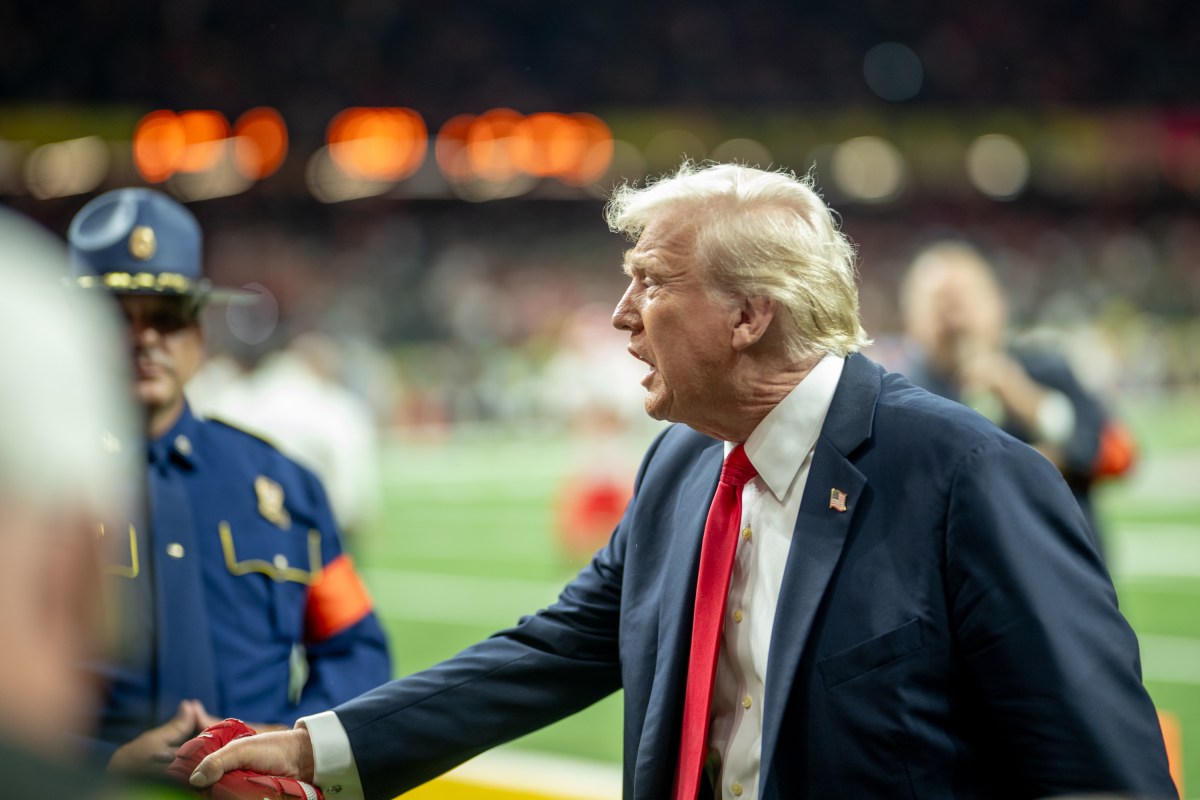 President Donald J. Trump attends Superbowl LIX between the Philadelphia Eagles and the Kansas City Chiefs, Sunday, February 9, 2025, at Caesars Superdome in New Orleans, Louisiana. (Official White House Photo by Daniel Torok)