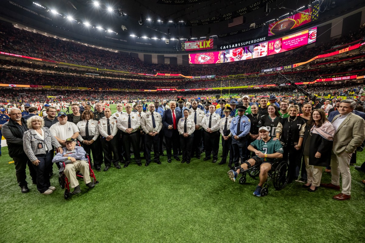 President Donald J. Trump attends Superbowl LIX between the Philadelphia Eagles and the Kansas City Chiefs, Sunday, February 9, 2025, at Caesars Superdome in New Orleans, Louisiana. (Official White House Photo by Daniel Torok)