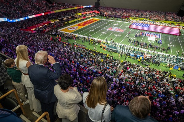 President Donald J. Trump attends Superbowl LIX between the Philadelphia Eagles and the Kansas City Chiefs, Sunday, February 9, 2025, at Caesars Superdome in New Orleans, Louisiana. (Official White House Photo by Daniel Torok)