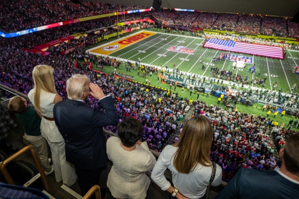 President Donald J. Trump attends Superbowl LIX between the Philadelphia Eagles and the Kansas City Chiefs, Sunday, February 9, 2025, at Caesars Superdome in New Orleans, Louisiana. (Official White House Photo by Daniel Torok)